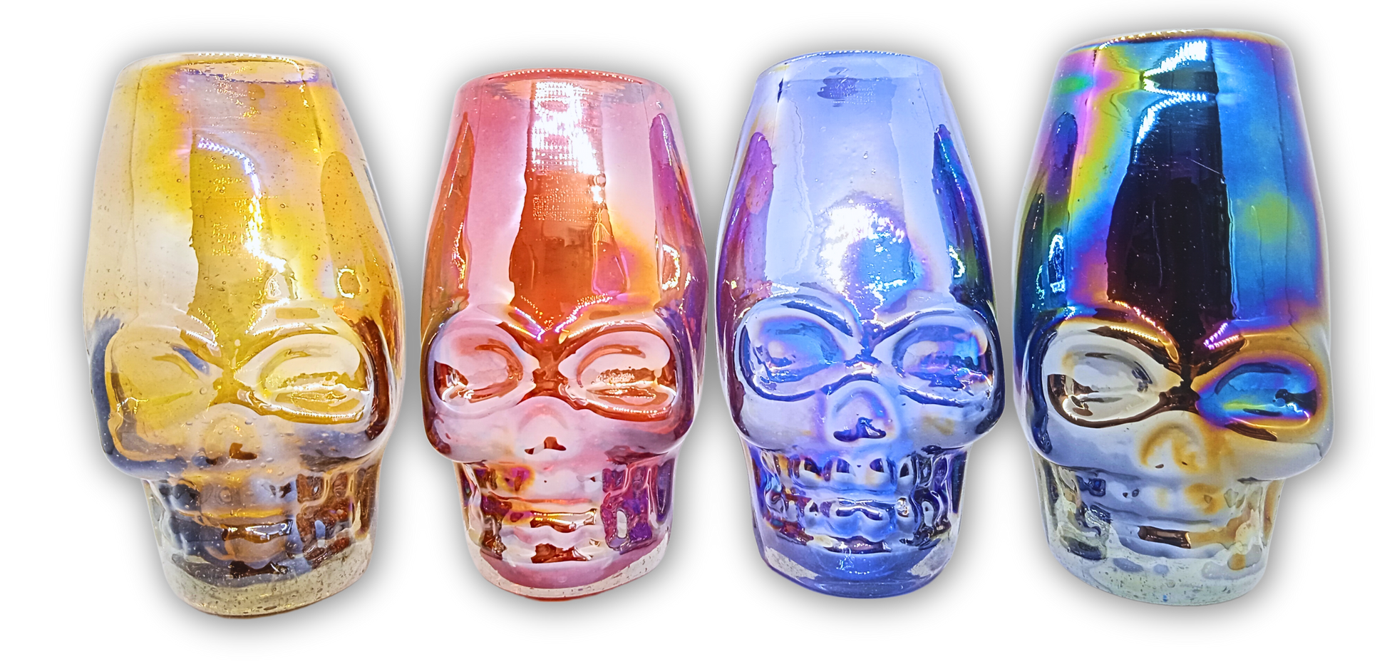 Set of 6, Skull Shaped Shot Glasses in Matte Black and Gold Tone, Spoo –  MyGift